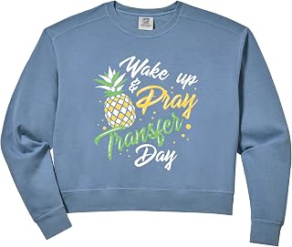 Womens Embryo Transfer Day In vitro Fertilization : Wake up Pray Comfort Colors Crop Sweatshirt