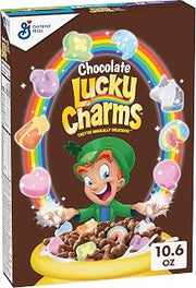 Lucky Charms Chocolate Kids Breakfast Cereal with Marshmallows, 10.6 oz | Chocolate Marshmallows & Chocolatey Pieces, 14g Whole Grain, Good Source of Calcium, 12 Vitamins & Minerals