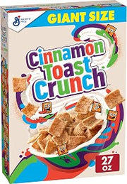 Original Cinnamon Toast Crunch Breakfast Cereal, Crispy Cinnamon Cereal, 27 oz. Giant Size Box (Pack of 8)