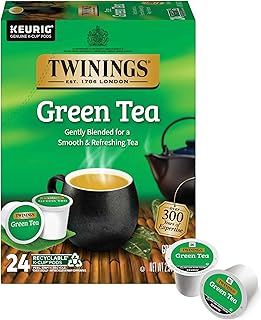 Twinings Green Tea K-Cup Pods for Keurig, 24 Count (Pack of 1), Smooth Flavour, Enticing Aroma, Caffeinated, Enjoy Hot or Iced