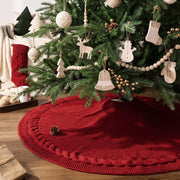 LimBridge Knitted Tree Skirt, 48 Inch Round, Burgundy