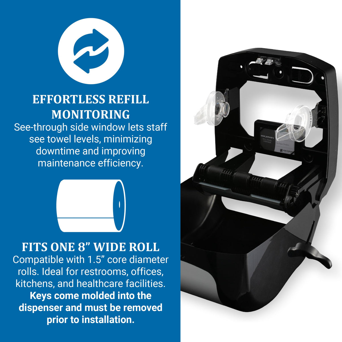 San Jamar Summit / Black/Silver / 13.6" x 13.6" x 9.1" Commercial Paper Hand Towel Dispensers