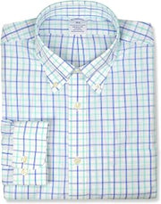 Brooks Brothers Mens Regular Fit Lightweight Cotton Square Double Plaid Button Down Shirt,