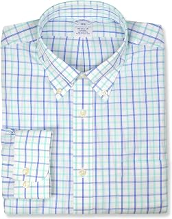 Brooks Brothers Mens Regular Fit Lightweight Cotton Square Double Plaid Button Down Shirt,