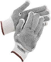 Global Industrial PVC Dot Knit Gloves, Double-Sided, Black, Large, 1-Dozen