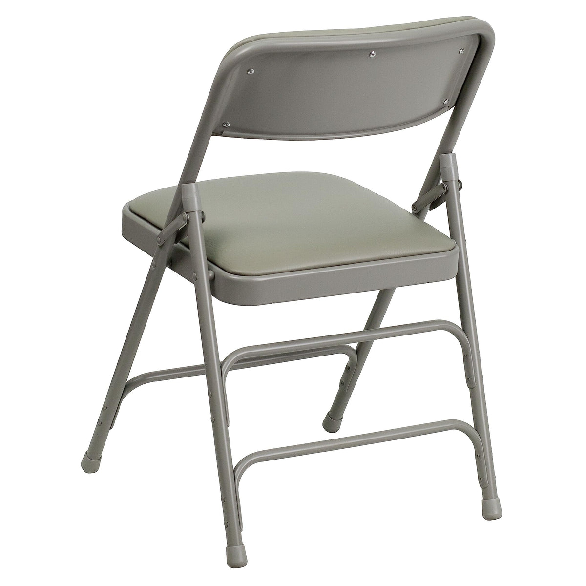 Hercules Metal Folding Chair by Flash Furniture – Set of 1, Steel, Foam, Vinyl, Gray Vinyl/Gray Frame, Model HA-MC309AV-GY-GG