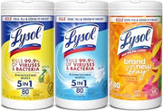 Lysol Disinfecting Wipes, Cleaner, Lemon + Linen + Mango, 80 ct. (3 Pack)