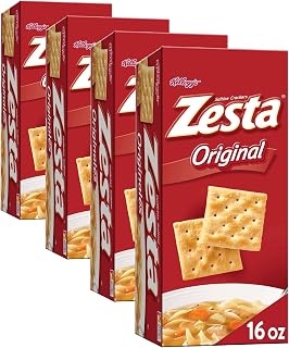 Zesta Saltine Crackers, Soup Crackers, Lunch Snacks, Original, 16oz Box (1 Box) (Pack of 4)