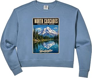 Women's North Cascades National Park, Washington Comfort Colors Crop Sweatshirt
