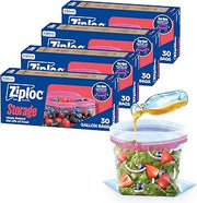 Ziploc Gallon Food Storage Bags, 120 Total Bags (30 Count, 4-Pack)