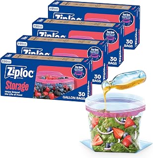 Ziploc Gallon Food Storage Bags, 120 Total Bags (30 Count, 4-Pack)