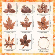 Remerry Napkin Rings, 8 Pack Leaf and Pumpkin, Bronze
