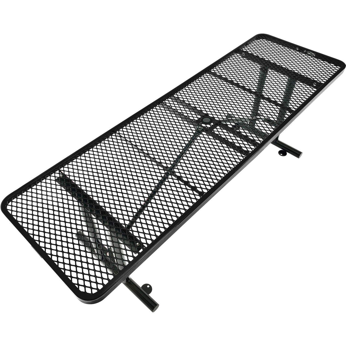 8'L Rectangular Steel Dining Table by Global Industrial – Steel, Black, Model 277570BK