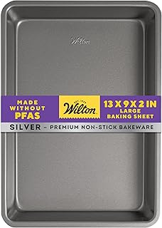 Wilton Silver Non-Stick Oblong Cake Pan, Even Heating, 13 x 9 x 2 in. (Pack of 6)