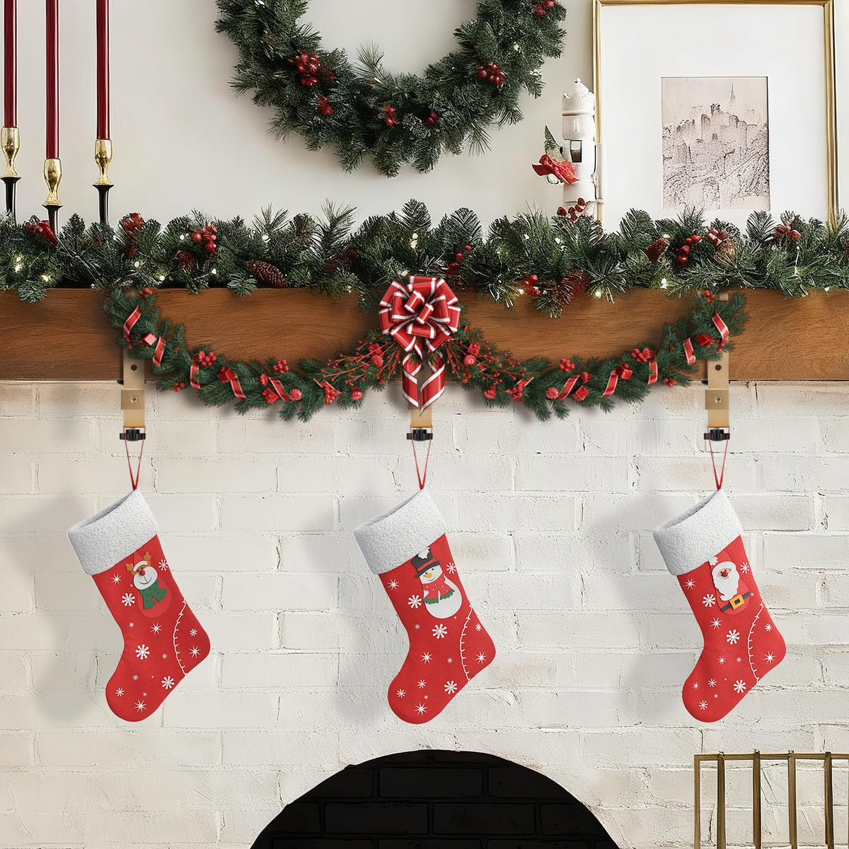 Acrridi Mantel Hook Set, Holds Over 30 Pounds, Gold 4-Pack