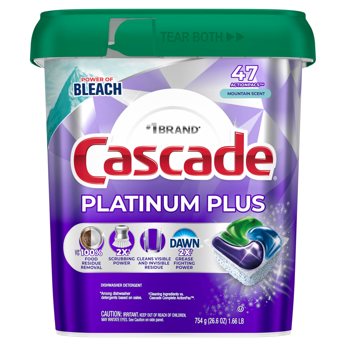 Cascade Mountain / 47 Count (Pack of 1) / 1 Dishwasher Detergent