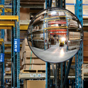 Round Impact-Resistant Acrylic Convex Mirror by Global Industrial – 30.5"L x 5"W, Acrylic, Silver, Model IC 3000