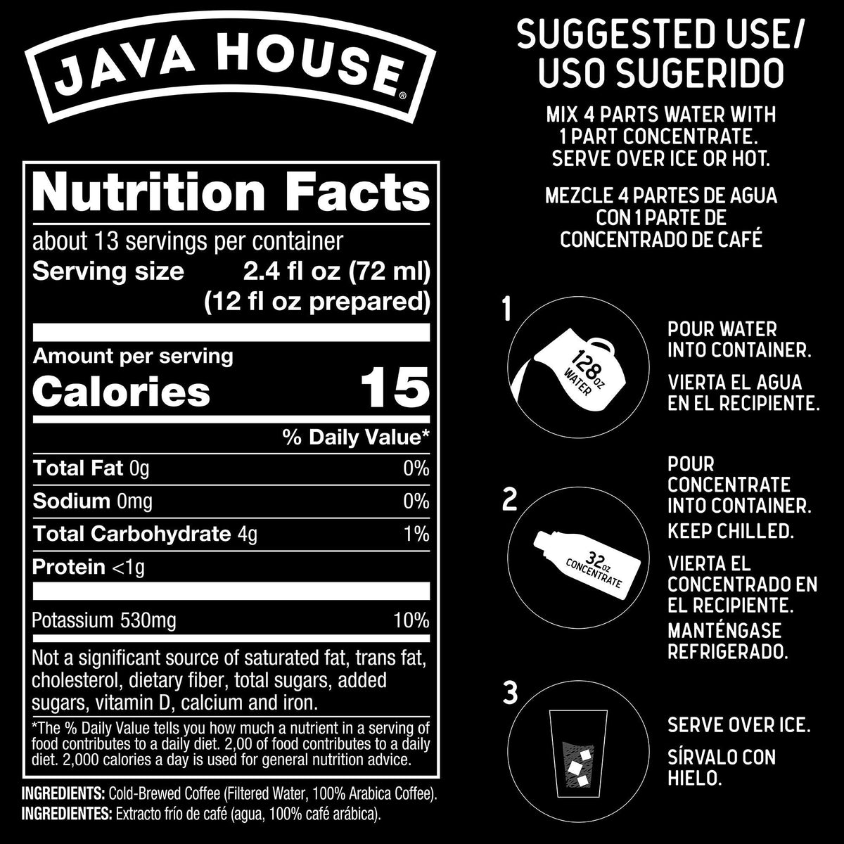 Cold Brew Coffee by Java House – 32 Fl Oz (Pack of 1), Black, Model FC309322