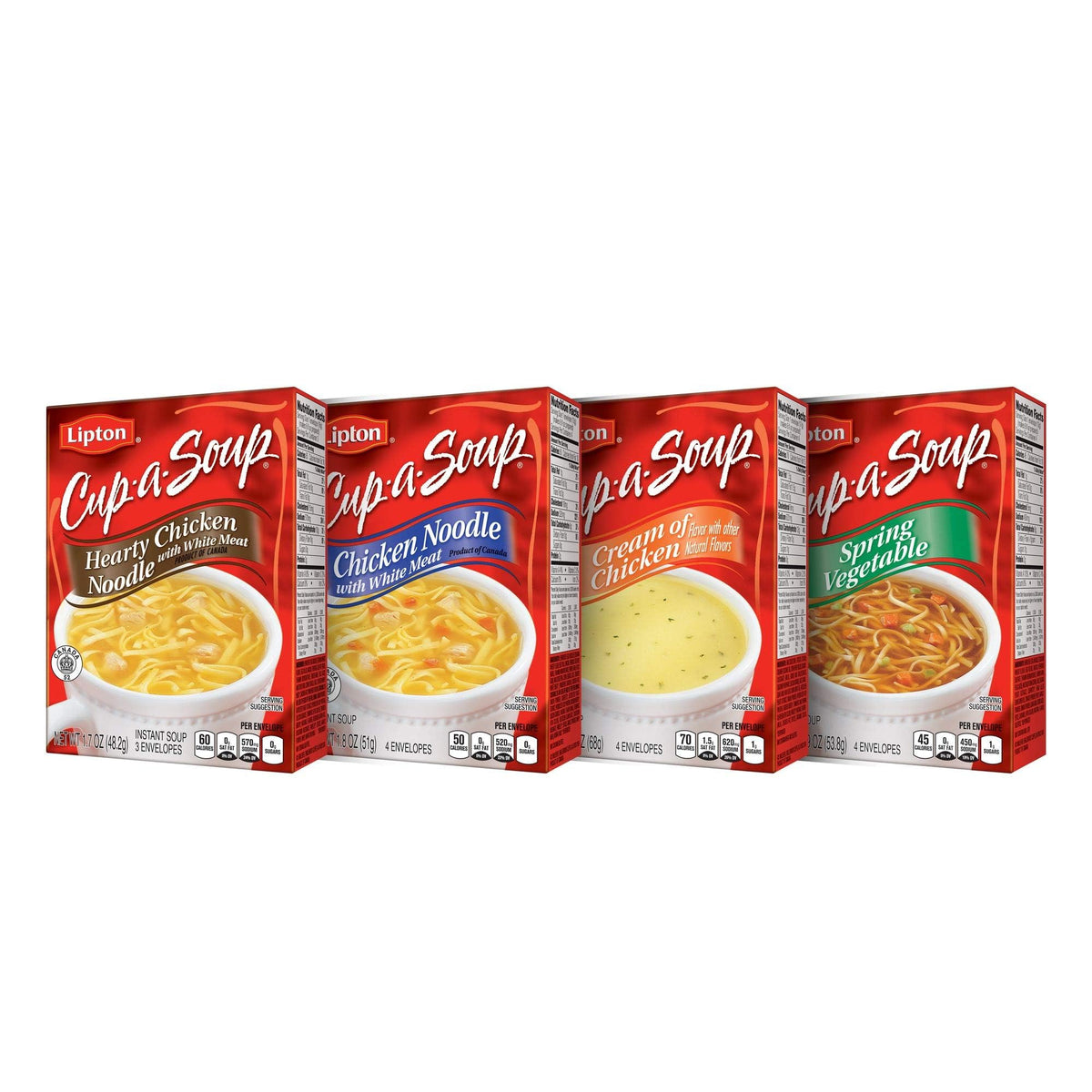 Lipton Cup-a-Soup Instant Soup For a Warm Cup of Soup Cream of Chicken Only 70 Calories Per Serving by SOUP SECRETS – 2.4 Ounce (Pack of 12), Cream of Chicken, Model 01481