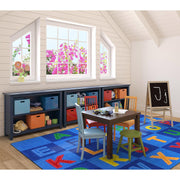 Patchwork Letters 7'8" x 10'9" Area Rug in Color Multi Nylon/Multi by Joy Carpets – 7'8" x 10'9", Multi Color