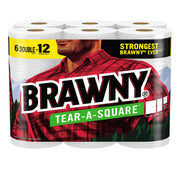 Brawny 1 / 12 Rolls (60 Sheets each) / White Paper Towels