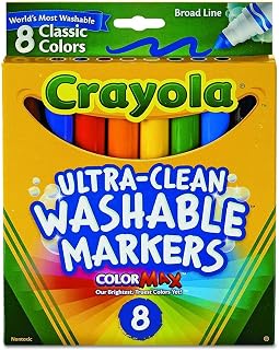Crayola 58-7808 Classic Colors Broad Line Washable Markers 8 Count - 5 Pack