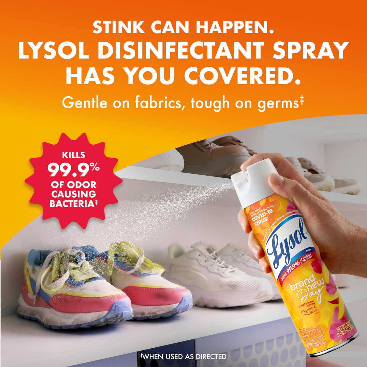 Disinfectant Spray by Lysol – 19 Fl Oz (Pack of 2), Orange, Pack of 2, Model 3283406