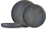 Eater x Zwiesel Fortessa Foss Stoneware, 12 Piece Dinnerware Set (Service for 4), Volcanic Gray