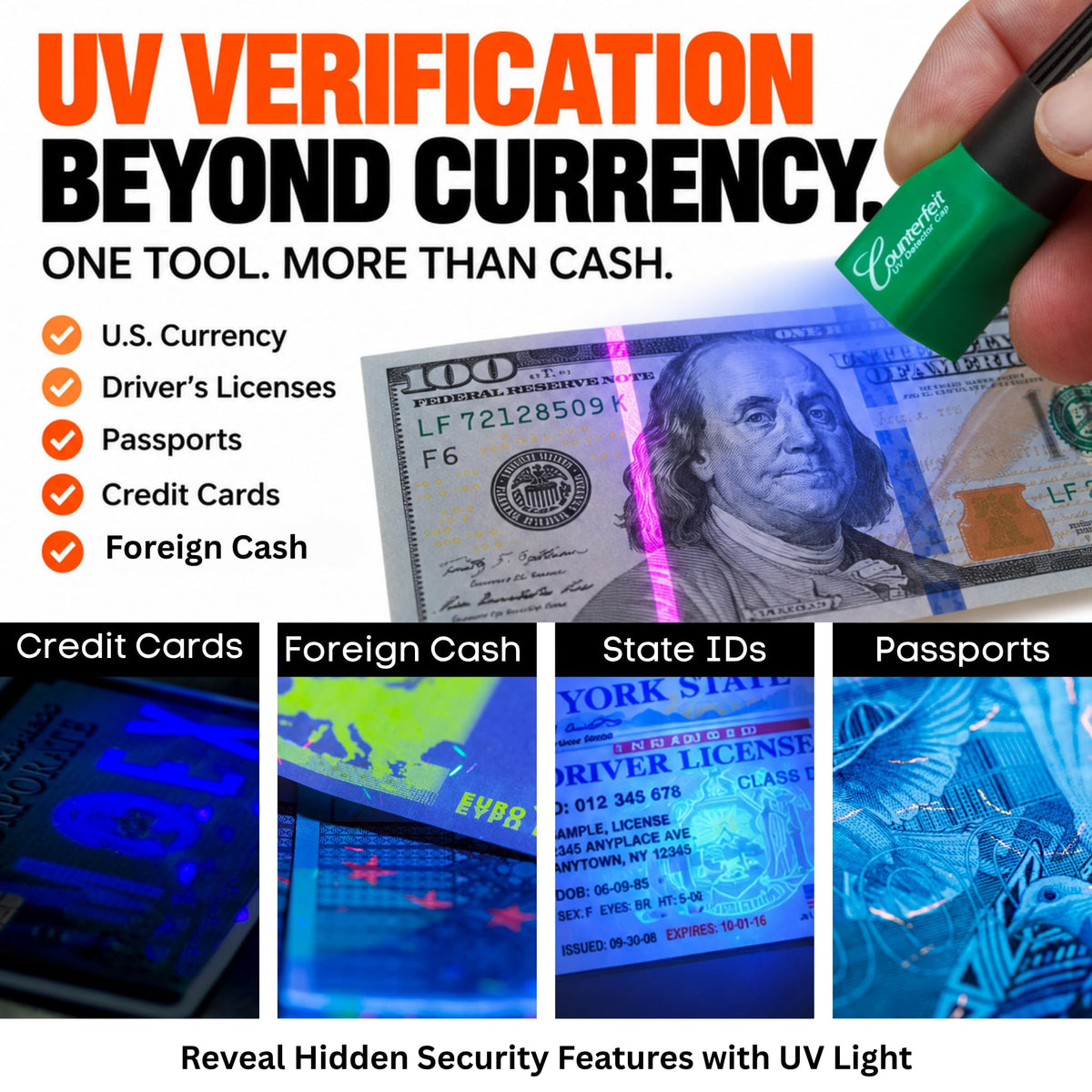 Dual Test Counterfeit Money Detector Pen by Dri Mark – 1 UV UV Light 3 Pen, Model 351UVB-DMAZ