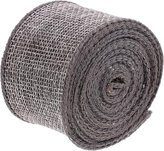 4cm Gray Linen-Like Decorative Ribbon Wired Edge for Christmas Craft Making, DIY Wreaths and Holiday Packaging, 5 Yards Roll