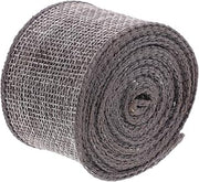 4cm Gray Linen-Like Decorative Ribbon Roll Wire Edge, 5 Yards Wrapping Ribbon for DIY Craft Making, Christmas Wreath and Packing Supplies
