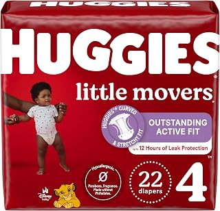 HUGGIES Little Movers Diapers Size 4, 22 Count