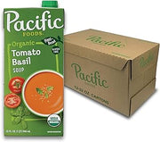 Pacific Foods Organic Tomato Basil Soup, Plant Based, 32 oz Carton (Pack of 12)