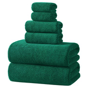 Redkiss Microfiber Towel Set, 6 Piece with Bath Hand and Washcloth, Dark Green