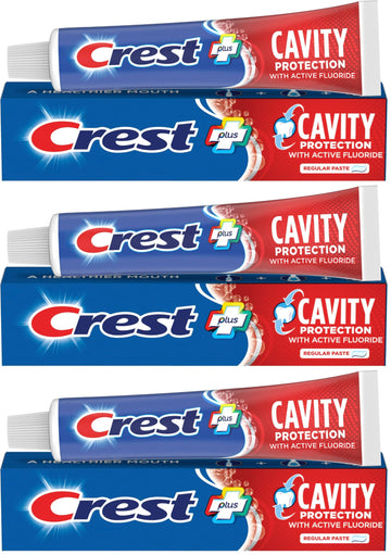 Cavity Protection Toothpaste by Crest – 100.82 Ounce (Pack of 3), Blanco, Pack of 3