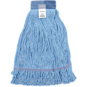 Medium Blue Looped MOP Head Wide Band by Greenwood Mop & Broom – Cotton/Rayon Synthetic, Blue, Model 97156-PL