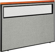 Global Industrial 60-1/4"W x 43-1/2"H Deluxe Office Partition Panel with Partial Window, Gray