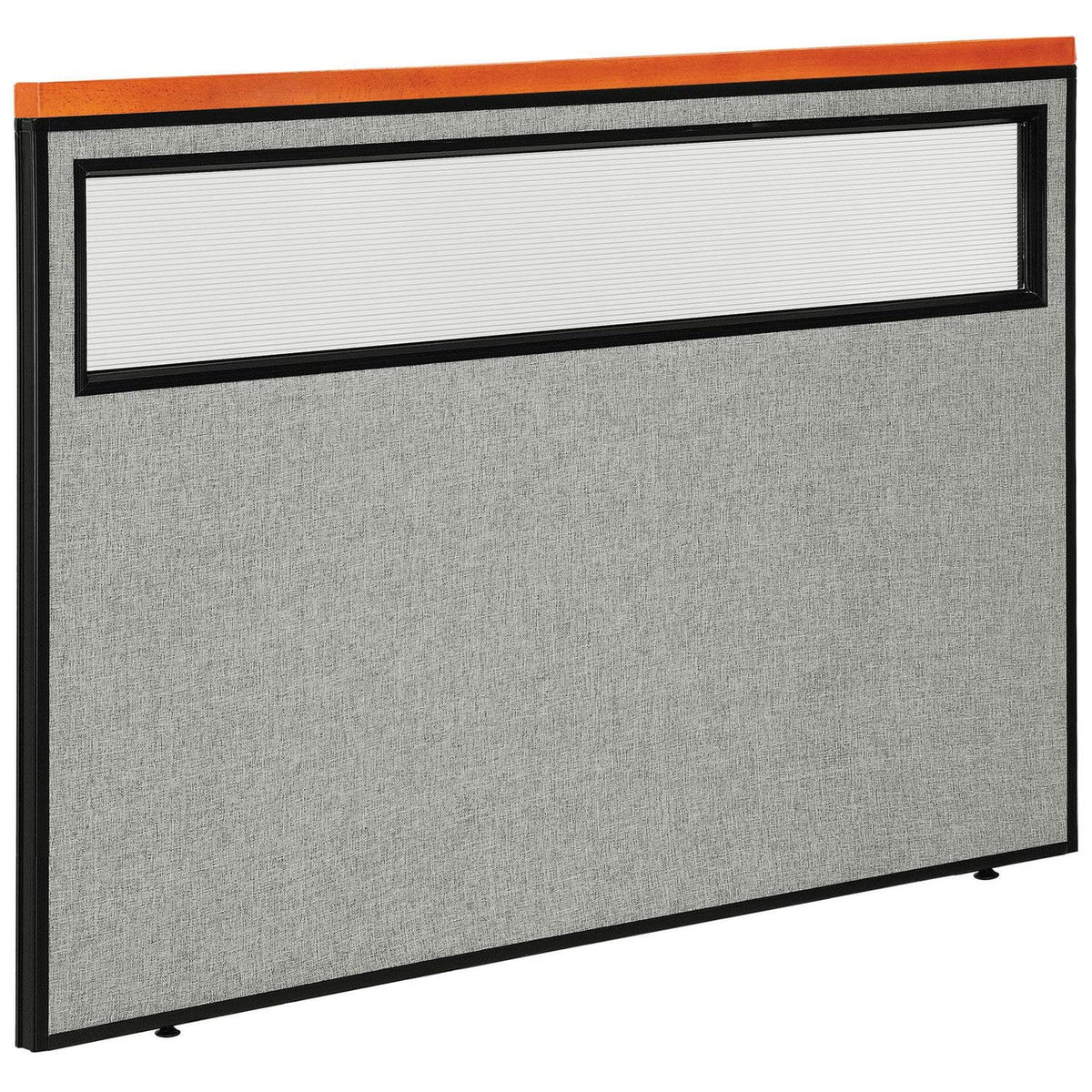 60-1/4"W x 43-1/2"H Deluxe Office Partition Panel with Partial Window by Global Industrial – Steel, Gray, Model 694760WGY