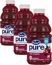 Ocean Spray Pure Unsweetened Tart Cherry, 100% Tart Cherry Juice, 32 Fl Oz Bottle (Pack of 3)