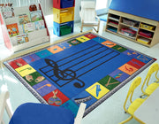 Note Worthy Preschool Rug by Joy Carpets – 10'9" x 13'2" (Rectangular), Nylon, Multi Color, Model 1462G-02