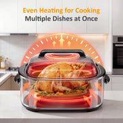 Sunvivi Electric Roaster Oven, 28 Quart Capacity, Red