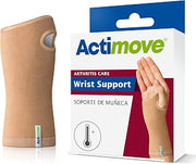 Actimove Arthritis Care Wrist Support with Heat-retaining Fabric – Drug-Free Pain Management for Arthritis, Increases Blood Circulation – Left/Right Wear - Beige, Small