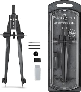 Faber-Castell Quick-Set Compass, Blackstone for Geometry & Drafting