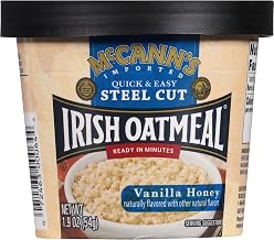 McCann's Irish Oatmeal Instant Oatmeal Cup, Vanilla Honey, 1.9 Ounce (Pack of 12)