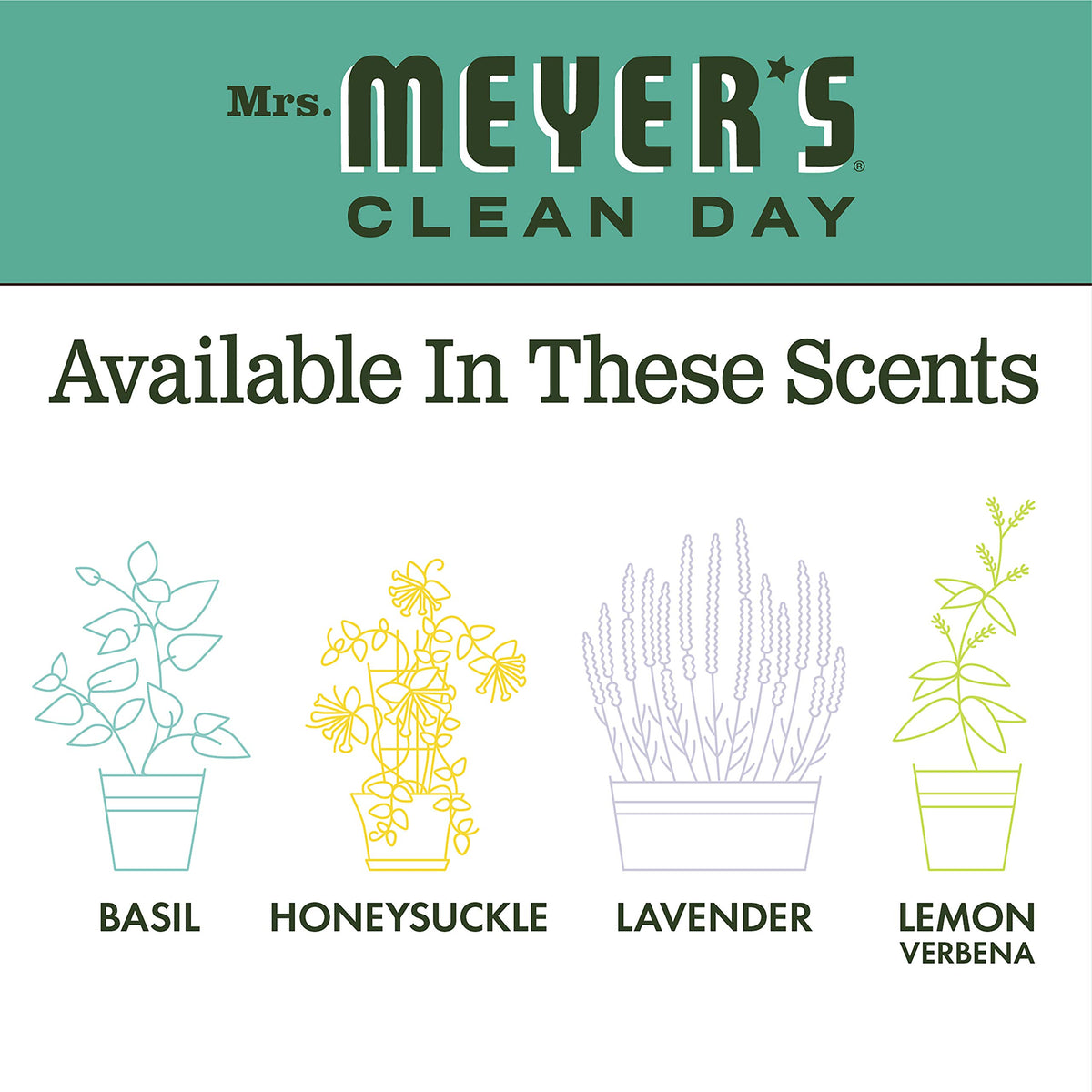 Mrs. MEYER'S Basil / 16 Fl Oz (Pack of 2) / Standard Packaging All-Purpose Cleaners