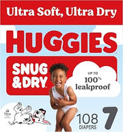 HUGGIES Snug & Dry Diapers Size 7, 108 Count