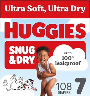 HUGGIES Snug & Dry Diapers Size 7, 108 Count