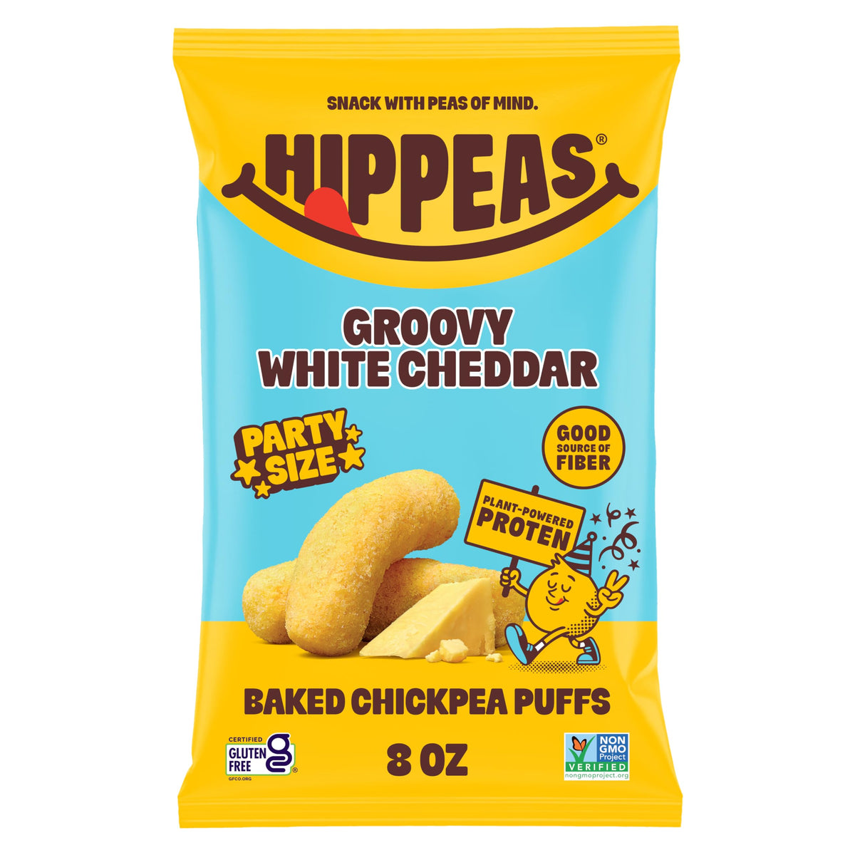 HIPPEAS Groovy White Cheddar / 8 Ounce (Pack of 1) / 1 Puffed Snacks