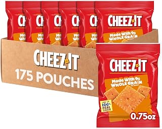 Cheez-It Cheese Crackers, Baked Snack Crackers, Made with Whole Grain, Original (175 Pouches)