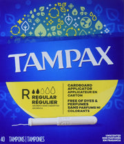 Cardboard Applicator Tampons by Tampax – 40 Count (Pack of 1), Cotton, Model 7301024751